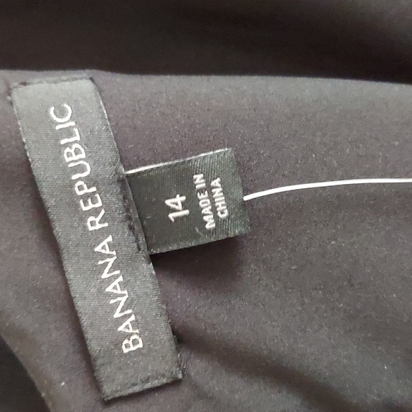 Banana Republic Black Attached Camisole Tiered Sleeveless Fluted Hem Dress Sz 14 - Picture 11 of 16